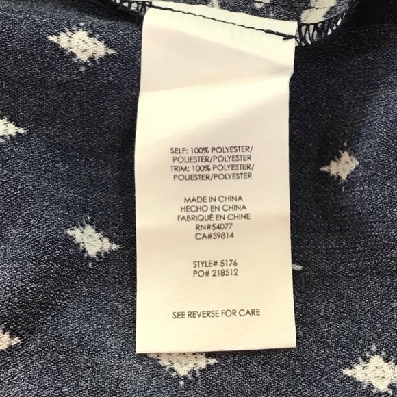 Cabi Navy Blue Paisley Trackstar Trouser Wide Leg Pants Size 8 NEW - Picture 3 of 6